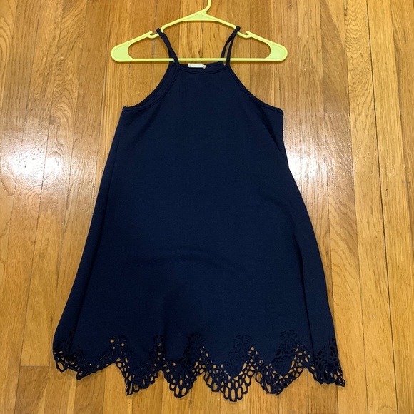 Peach Royal Spaghetti Strap Dress w/ Decorative Hem, Size M - Picture 3 of 7